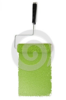 Paint Roller with Green Over White