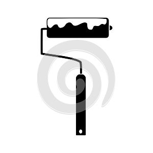 Paint Roller Icon isolated over white background. vector illustration