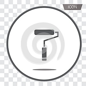 Paint roller icon vector isolated on background.