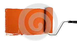 Paint Roller With Orange Paint