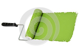 Paint Roller Over White Wall