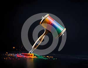 Paint Roller Spilling onto a Smooth Surface