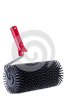 Paint roller tool for self-levelling screed isolated on white