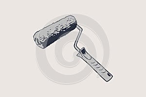 Paint roller, vector illustration.