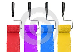 Paint Rollerswith Different Colors