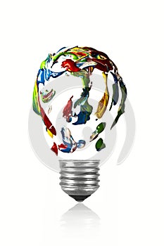 Paint in the shape of light bulb
