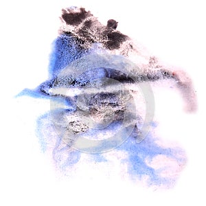 Paint splash black,blue, violet ink stain watercolour blob spot