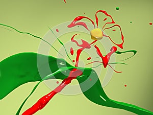 Paint splash flower