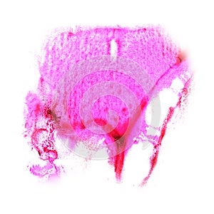 Paint splash ink pink blot and white abstract art brushes isol