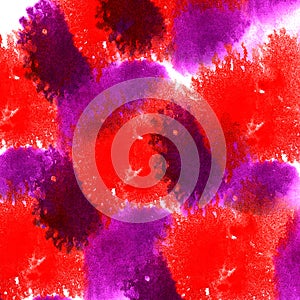 Paint splash ink pink, red, purple blot and white abstract art