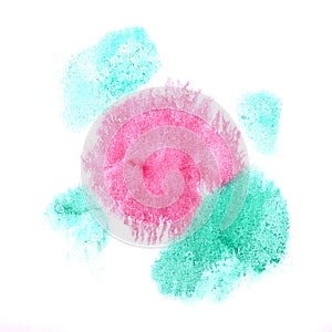 Paint splash ink stain watercolour blob blue, pink spot brush wa