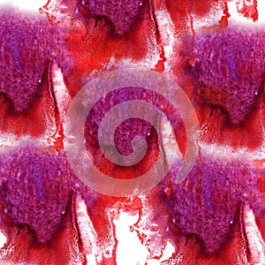 Paint splash lilac, red ink blot and white abstract art brushe
