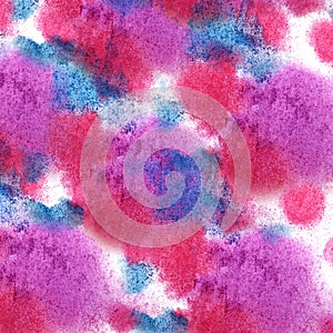 Paint splash pink, blue ink blot and white abstract art brushes