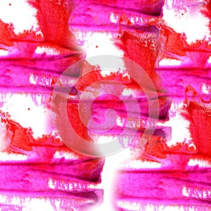 Paint splash red, pink ink blot and white abstract art brushes