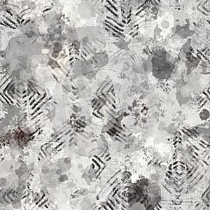 Paint splat funky splatter mess seamless pattern