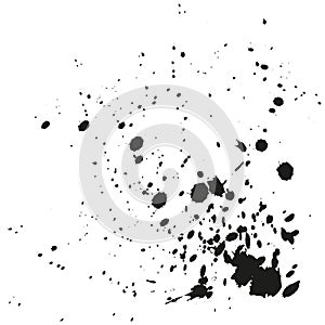 Paint splatter background. Grunge distress calligraphy ink stains. Black ink blow explosion. Splatter background. Spray paint