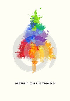 Paint Splatter Christmas Tree vector