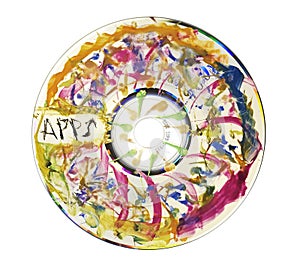 Paint splattered compact disc