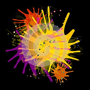 Paint Splatters on Black