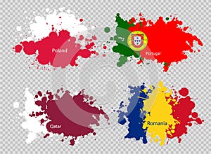 paint spot of flag en transparent background