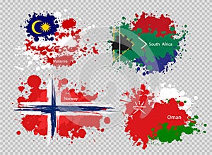 paint spot of flag en transparent background