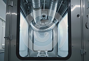 Paint spray booth ventilation system effectively removing overspray