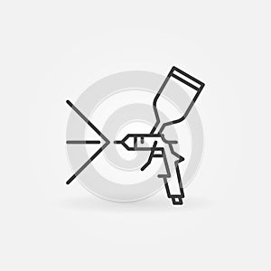 Paint Sprayer or Spray Gun linear vector concept icon