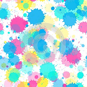 Paint stains seamless splatter, spray blots, spots