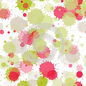 Paint stains splashes seamless vector pattern