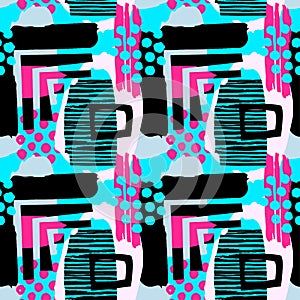 Paint strokes seamless pattern