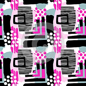 Paint strokes seamless pattern