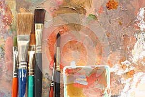Maľovať štúdio palety kefy 