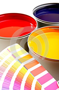 Paint swatch with paint cans