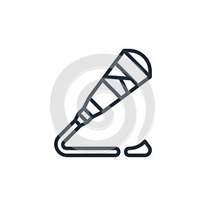 Paint tube vector icon isolated on white background. Outline, thin line Paint tube icon for website design and mobile, app