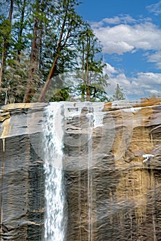 Paint Vernal Falls Waterfall and Landscape Scene