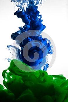 Paint in water, red, colorful, blue, green, yellow