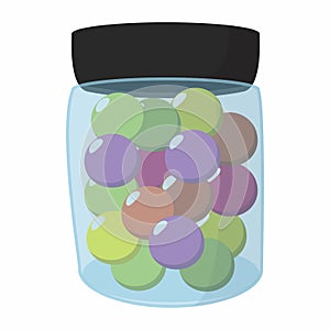 Paintball balls in a jar