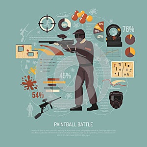 Paintball Battle Illustration