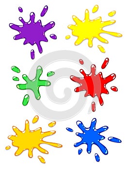 Paintball color splash set.