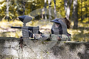 Paintball girl shooting enemies