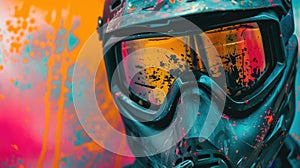 Paintball mask and marker for active pastime