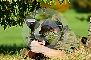 Paintball player