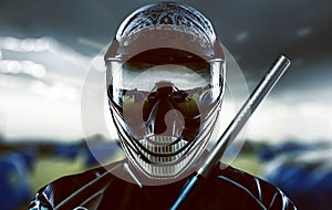 Paintball Player with mask