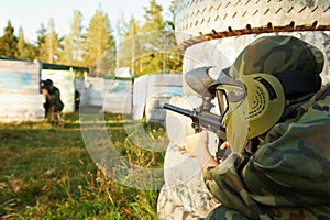 Paintball player under attack