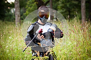 Paintball shooter in the field