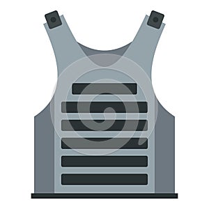 Paintball vest icon, flat style