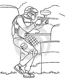 Paintballer Coloring Page for Kids