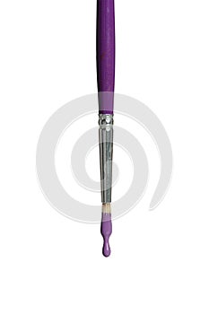 Paintbrush Dripping Purple Paint