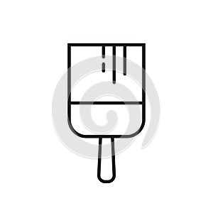 Paintbrush outline icon, modern minimal flat design style, vector illustration