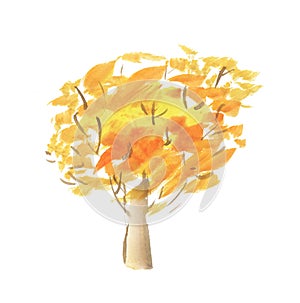 Painted abstract tree symbol.